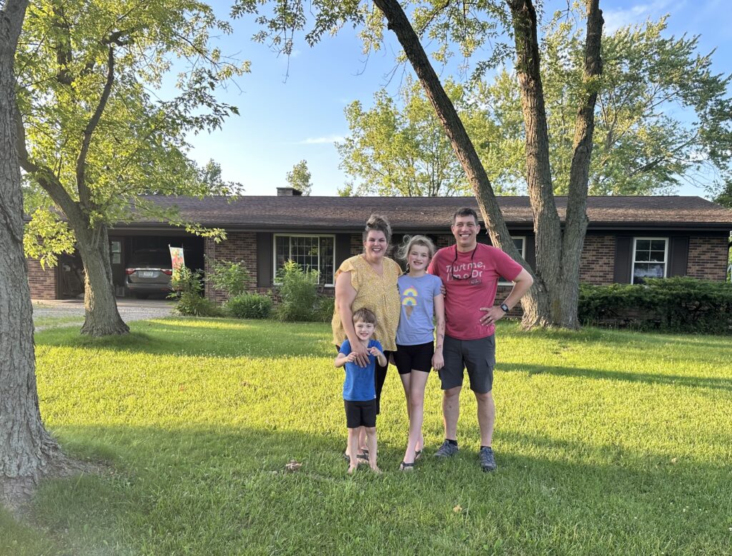 The first family photo after we closed on the house on Maple Lane