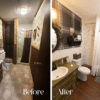 Before and After of our bathroom remodel.