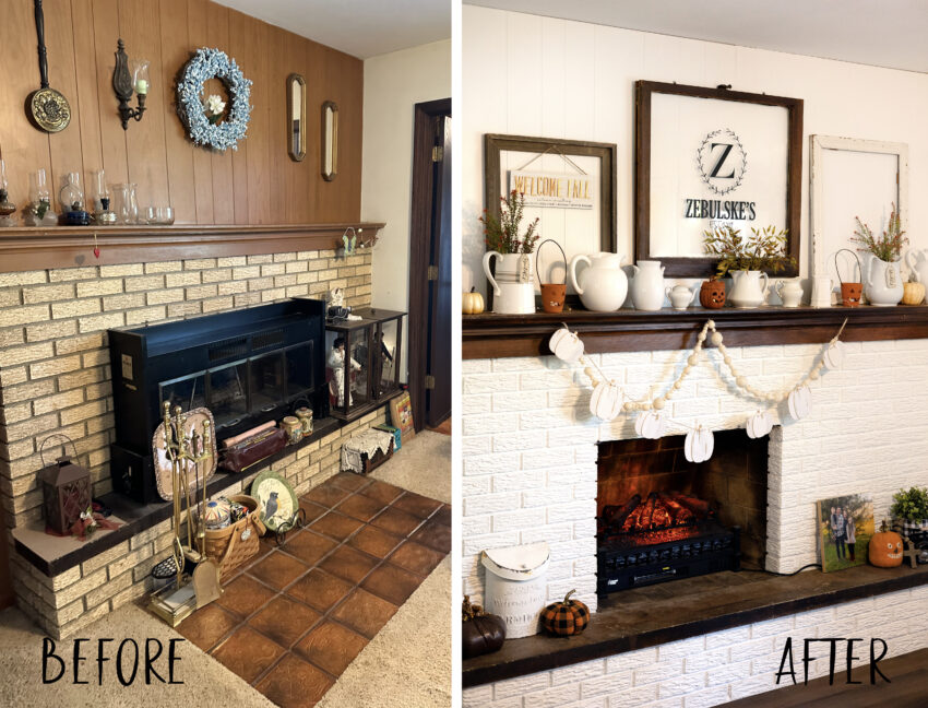 Before and After Fireplace Makeover